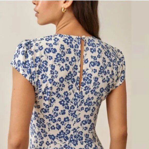 REFORMATION Fauna Milanesa Floral Midi Dress Size 12 - Picture 4 of 8